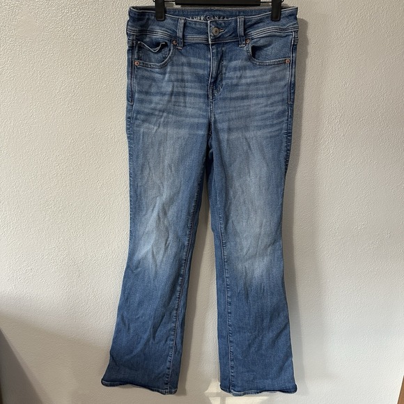 American Eagle Kick Boot Jeans Womens Size 10R Stretch Medium Wash Denim - Picture 1 of 6
